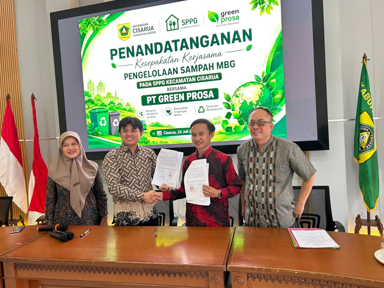 PEMKAB BOGOR KOLABORASI KELOLA SAMPAH MBG DENGAN PT GREEN PROSA